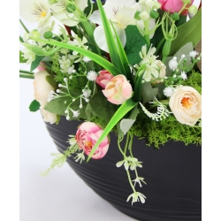 WIOSENNY Stroik kompozycja do domu z zajączkiem HIACYNTY BRATKI KROKUSY